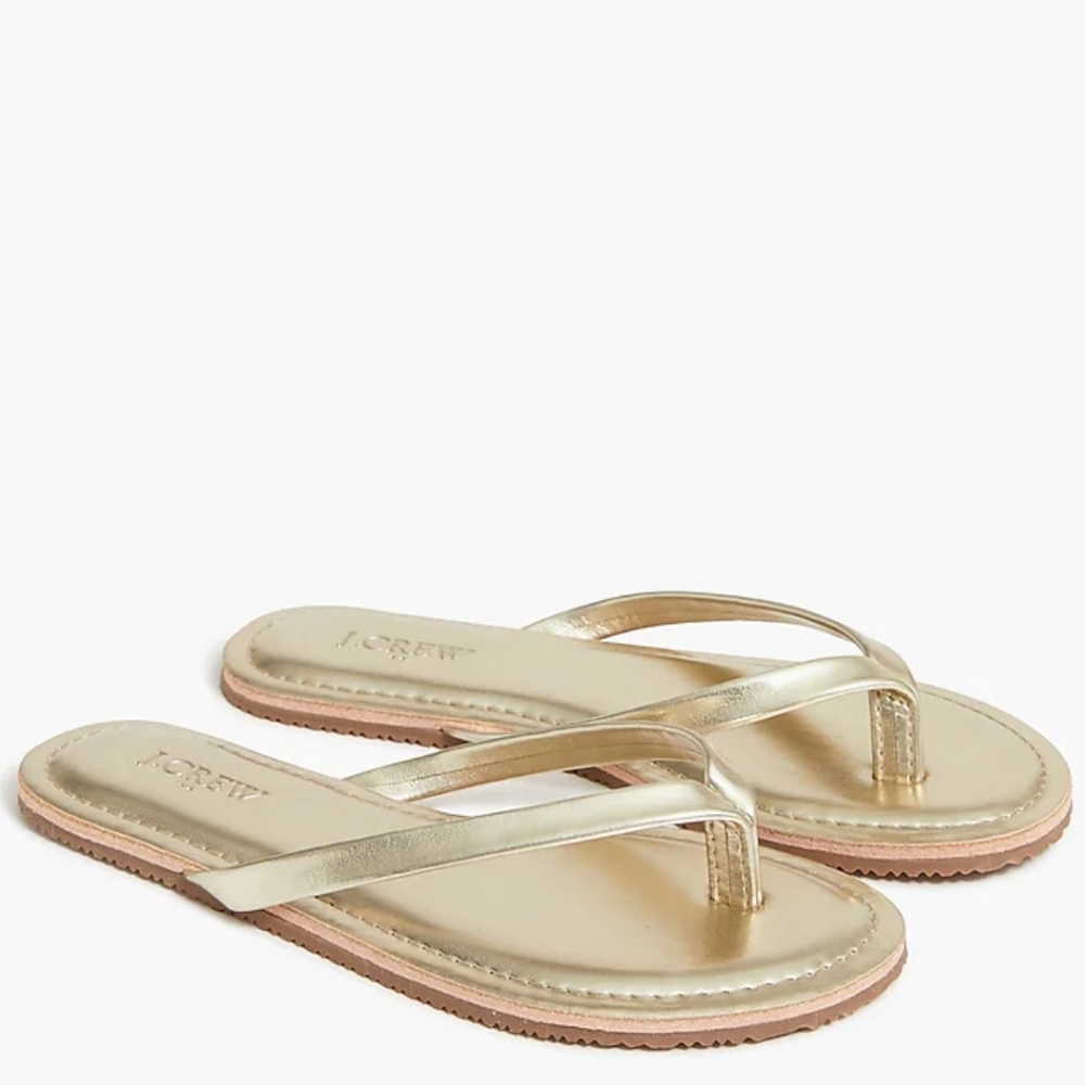 NWOT J. Crew Metallic Gold Girls Sandal Size 12